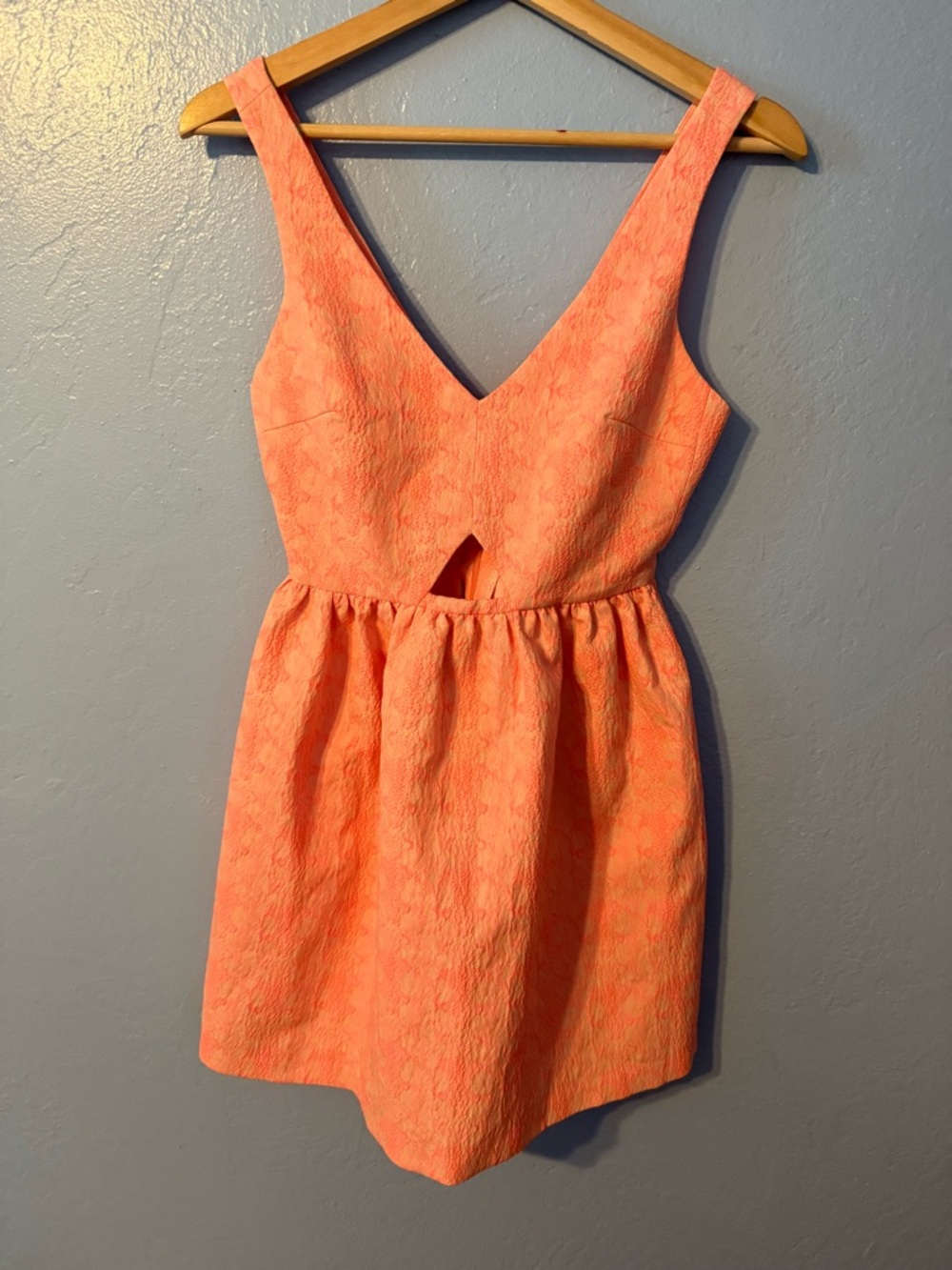 Zara Trafaluc Coral Textured Mini Dress